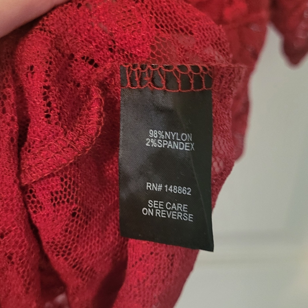 Torrid Red Lace Blouse - Picture 4 of 4